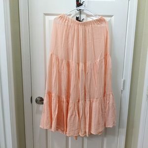 Peach Tiered Peasant Skirt